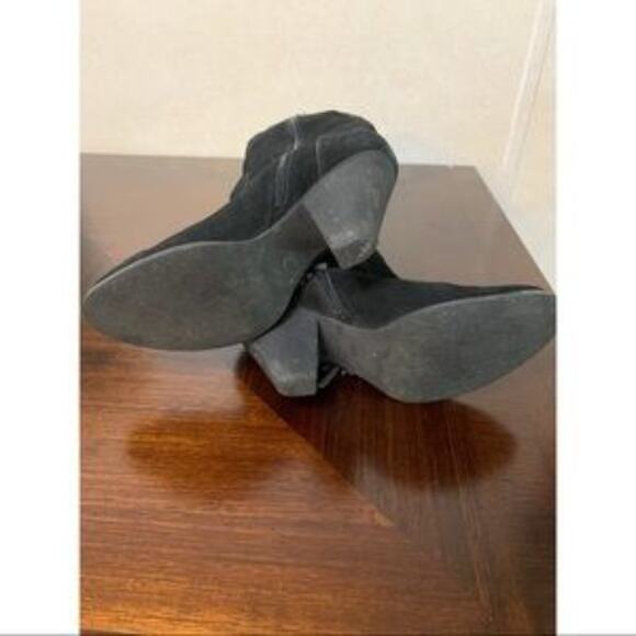 Reba Fringe Black Heeled Boots Size 7.5 - Picture 7 of 12